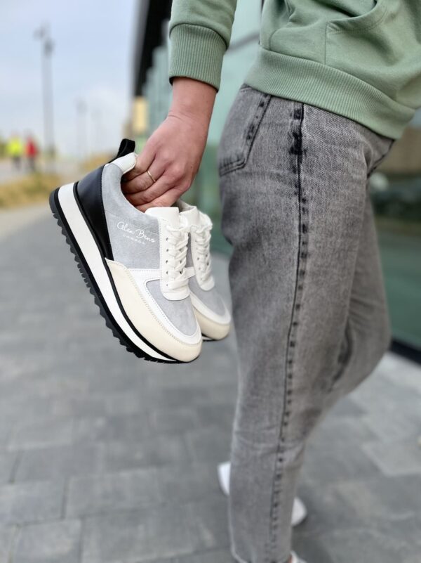 Кросівки жіночі DJ66, сірі, весна-осінь, шкіра+замша натуральна (5014)